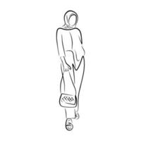 Woman pose line art style vector