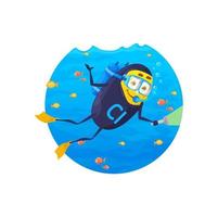 Cartoon chlorium micronutrient diver character vector