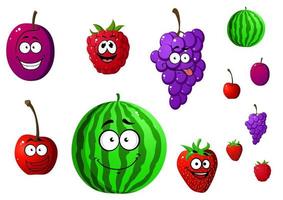 Cartoon berry fruit characters vector