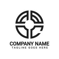 Print, company, business, creative, round type, four round type logo, Initials logo, business and real estate brand, vector