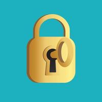 lock and key stock vector. icon. illustration. the key that opens the lock vector