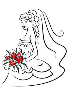Beautiful bride character