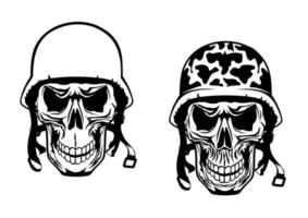 Warrior and pilot skulls vector