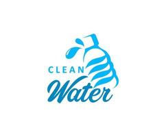 Clean mineral drinking water delivery blue icon vector