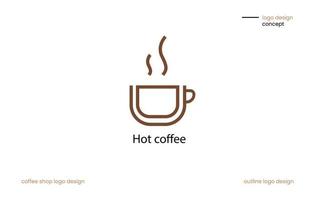 Hot coffee logo vector