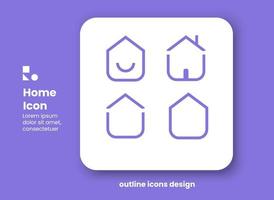 home icon design variations. home icon design concept. vector