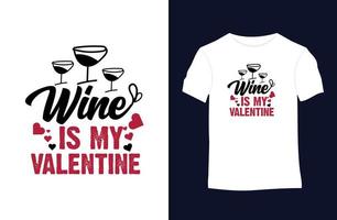 diseño de camisetas vectoriales de San Valentín con siluetas, tipografía, impresión, ilustración vectorial vector