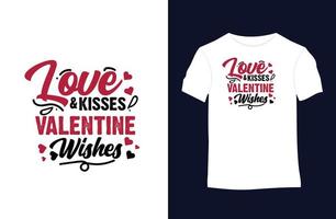 diseño de camisetas vectoriales de San Valentín con siluetas, tipografía, impresión, ilustración vectorial vector