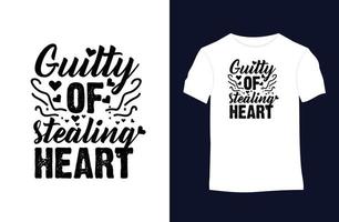 diseño de camisetas vectoriales de San Valentín con siluetas, tipografía, impresión, ilustración vectorial vector