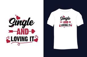 Valentine vector t-shirt design with silhouettes, typography, print, vector illustration