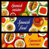 cocina española comida y platos vector banners