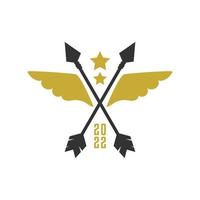 illustration of two arrows with a wings. good for any business with retro style. vector