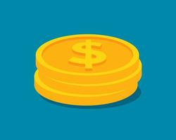 illustration of a dollar coins. business or financial illustration vector graphic asset