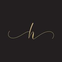 H luxury letter logo design vector