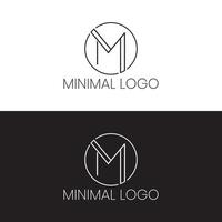 m diseño de logotipo inicial vector