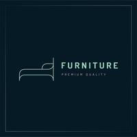 concepto de logotipo de contorno de muebles y diseño de interiores vector