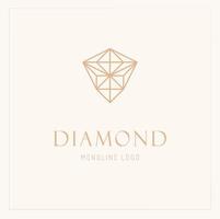 Line Art Diamond Logo Vector Design. Abstract Monoline Diamond Emblem, Designs Concept. Geometry Diamond Logo Icon Vector Template