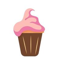 Sweet cupcakes with cream. Vector cartoon illustration