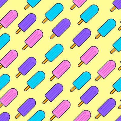 Seamless Ice Cream Pattern on a Stick