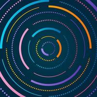 abstract background with dynamic colorful gradient circle line shape vector