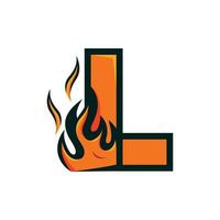 Letter L Fire Modern Creative Business Logo vector