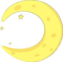 cartoon moon with stars illustration vector