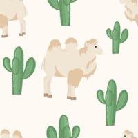 pattern with camel and cacti vector