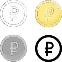 set of various ruble coins vector