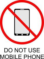 Do not use mobile phone sign vector