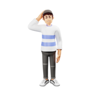 Young people dizzy 3d character illustration png