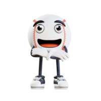 baseball mascot crossed arms 3d character illustration png