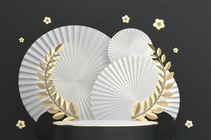 Black podium on background minimal design. 3D rendering photo