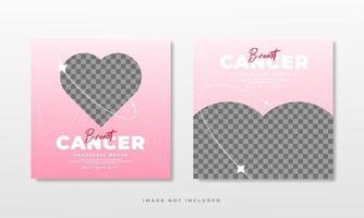 Breast Cancer awareness month for social media post template vector