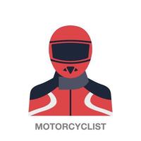 motorcyclist on transparent background vector