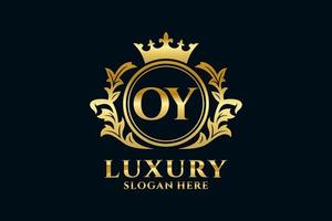 Initial OY Letter Royal Luxury Logo template in vector art for luxurious branding projects and other vector illustration.