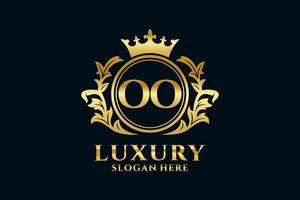 Initial OO Letter Royal Luxury Logo template in vector art for luxurious branding projects and other vector illustration.