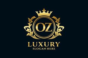 Initial OZ Letter Royal Luxury Logo template in vector art for luxurious branding projects and other vector illustration.