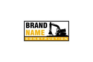 Excavator logo template vector. Heavy equipment logo vector for construction company. Creative excavator illustration for logo template.