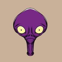 ilustración de vector de cara alienígena utilizada específicamente para fines publicitarios de marca, etc.