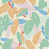 Vector leaf with shapes layers illustration seamless repeat pattern