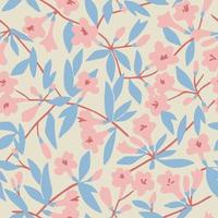 Vector cherry blossom illustration seamless repeat pattern