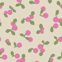 Vector cute berry illustration seamless repeat pattern