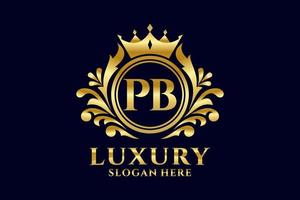 Initial PB Letter Royal Luxury Logo template in vector art for luxurious branding projects and other vector illustration.