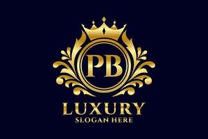 Initial PB Letter Royal Luxury Logo template in vector art for luxurious branding projects and other vector illustration.