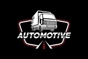 Truck silhouette abstract logo template vector. suitable for cargo logo, delivery cargo trucks, Logistic logo vector