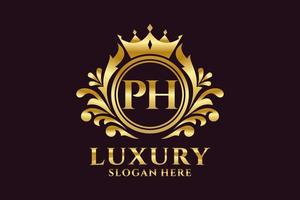 Initial PH Letter Royal Luxury Logo template in vector art for luxurious branding projects and other vector illustration.