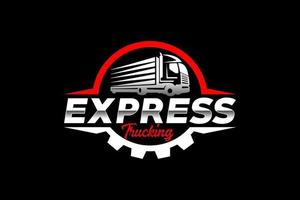 Truck silhouette abstract logo template vector. suitable for cargo logo, delivery cargo trucks, Logistic logo vector