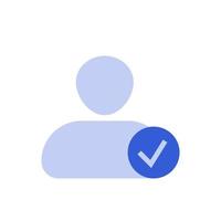 perfil de usuario con vector de icono de marca de verificación