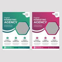 Business flyer template with gradient color vector