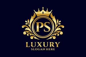 Initial PS Letter Royal Luxury Logo template in vector art for luxurious branding projects and other vector illustration.